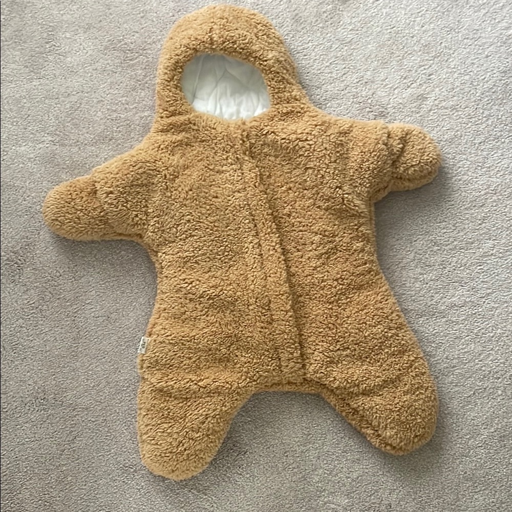 Cozy Tan Sherpa Baby Onesie